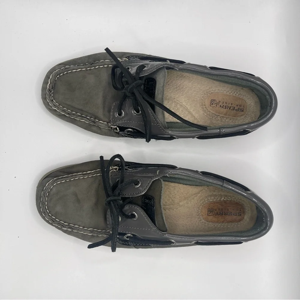 Sperry | Grey and Black Patent Leather | size 8